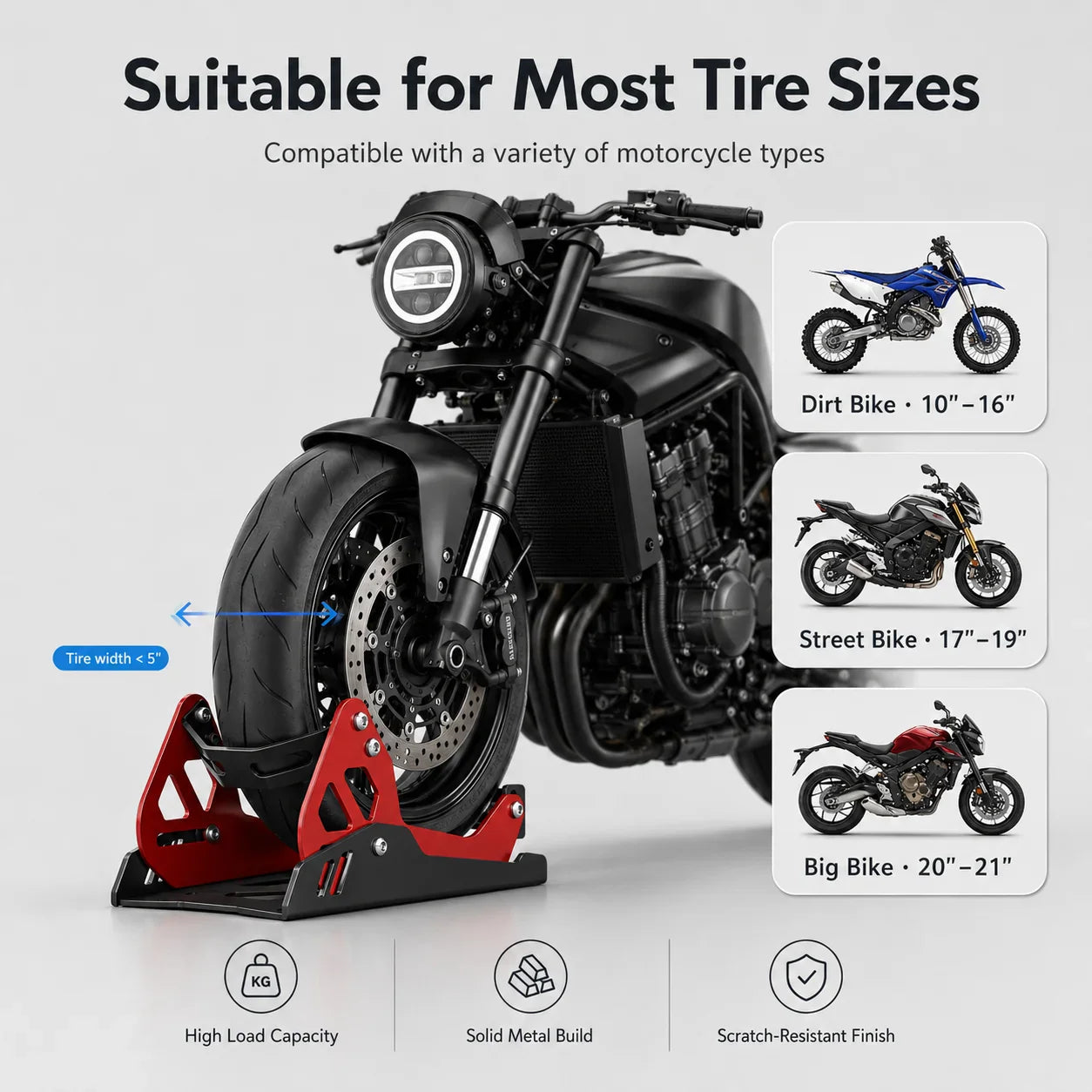 LockBase Adjustable Motorcycle Wheel Chock