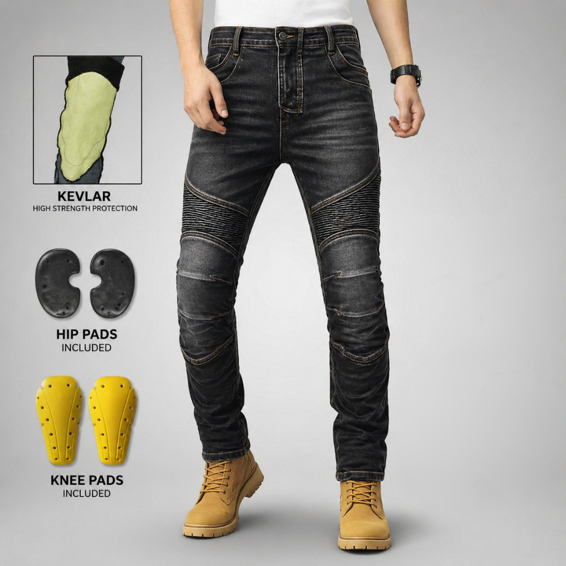Kevlar Reinforced Riding Jeans