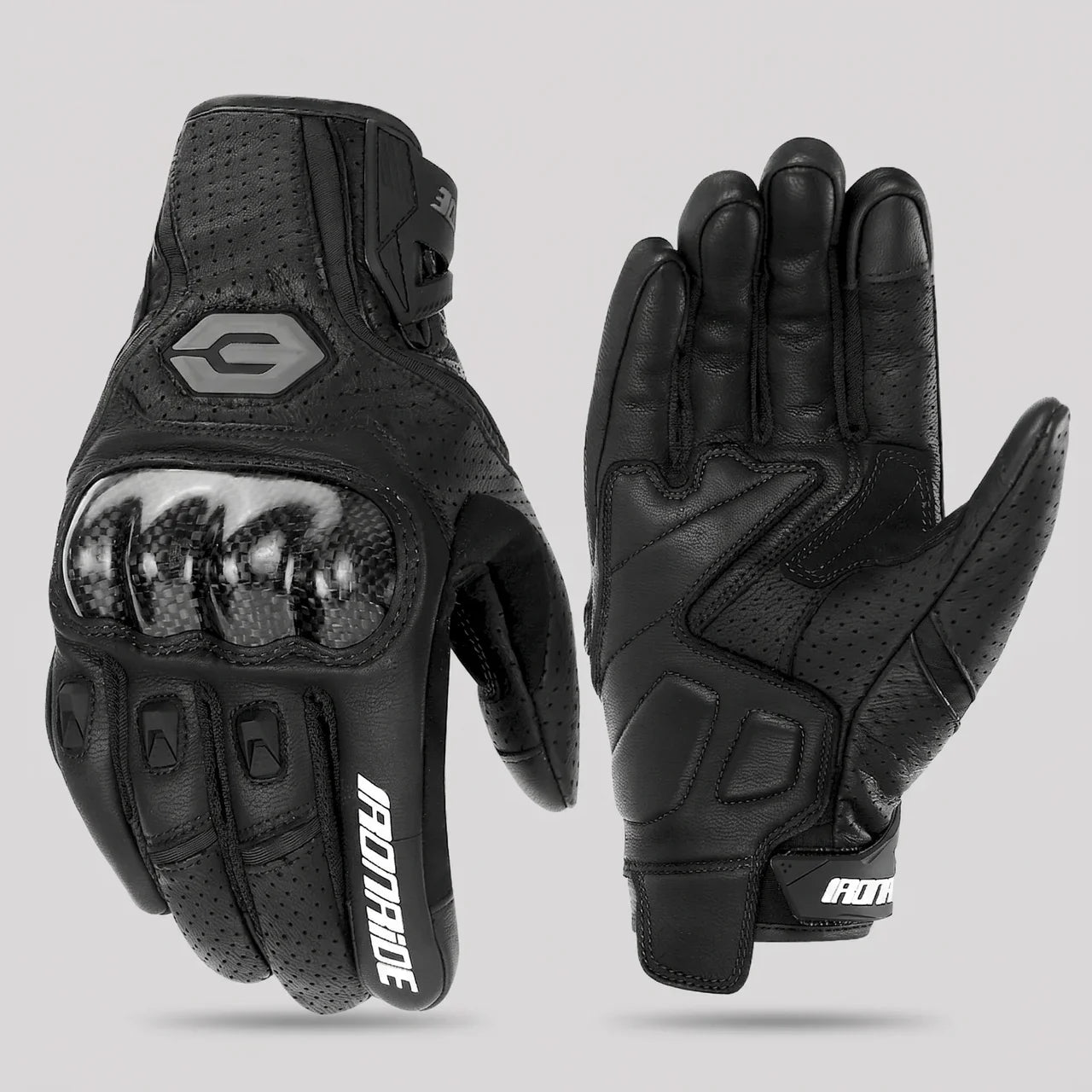 Armored Cowhide Riding Gloves