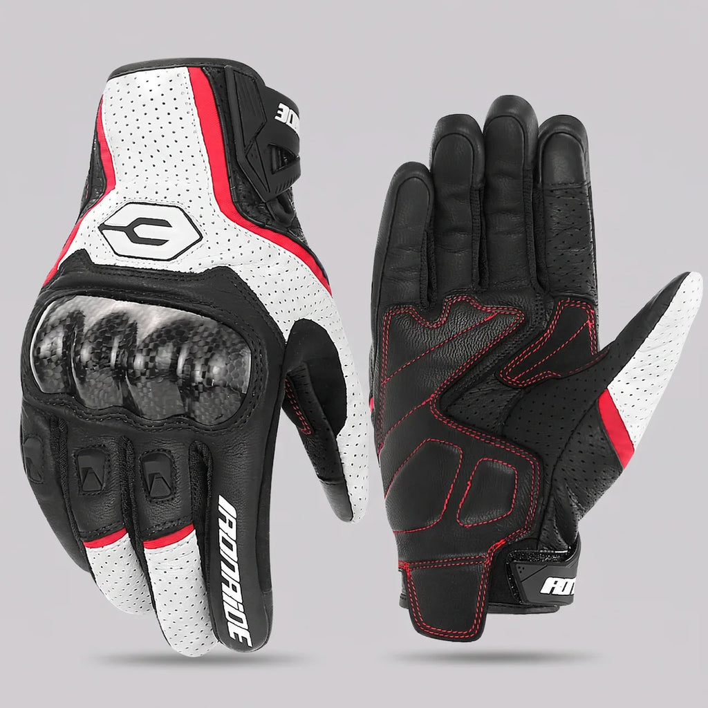 Armored Cowhide Riding Gloves