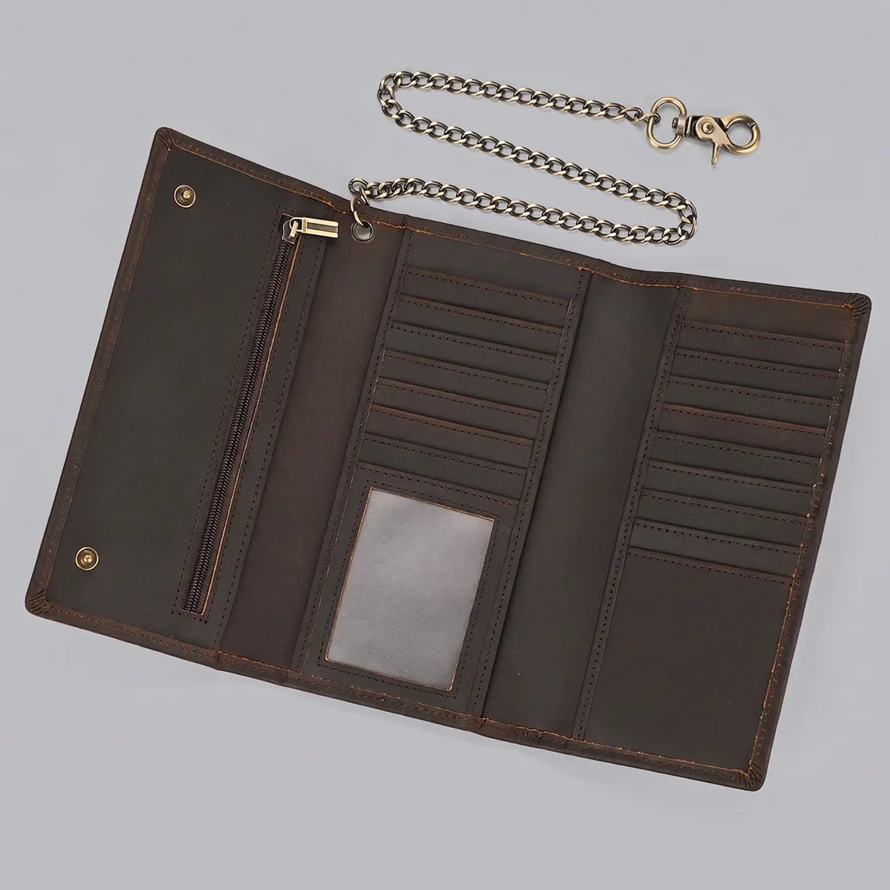 Chain Leather Motorcycle Wallet