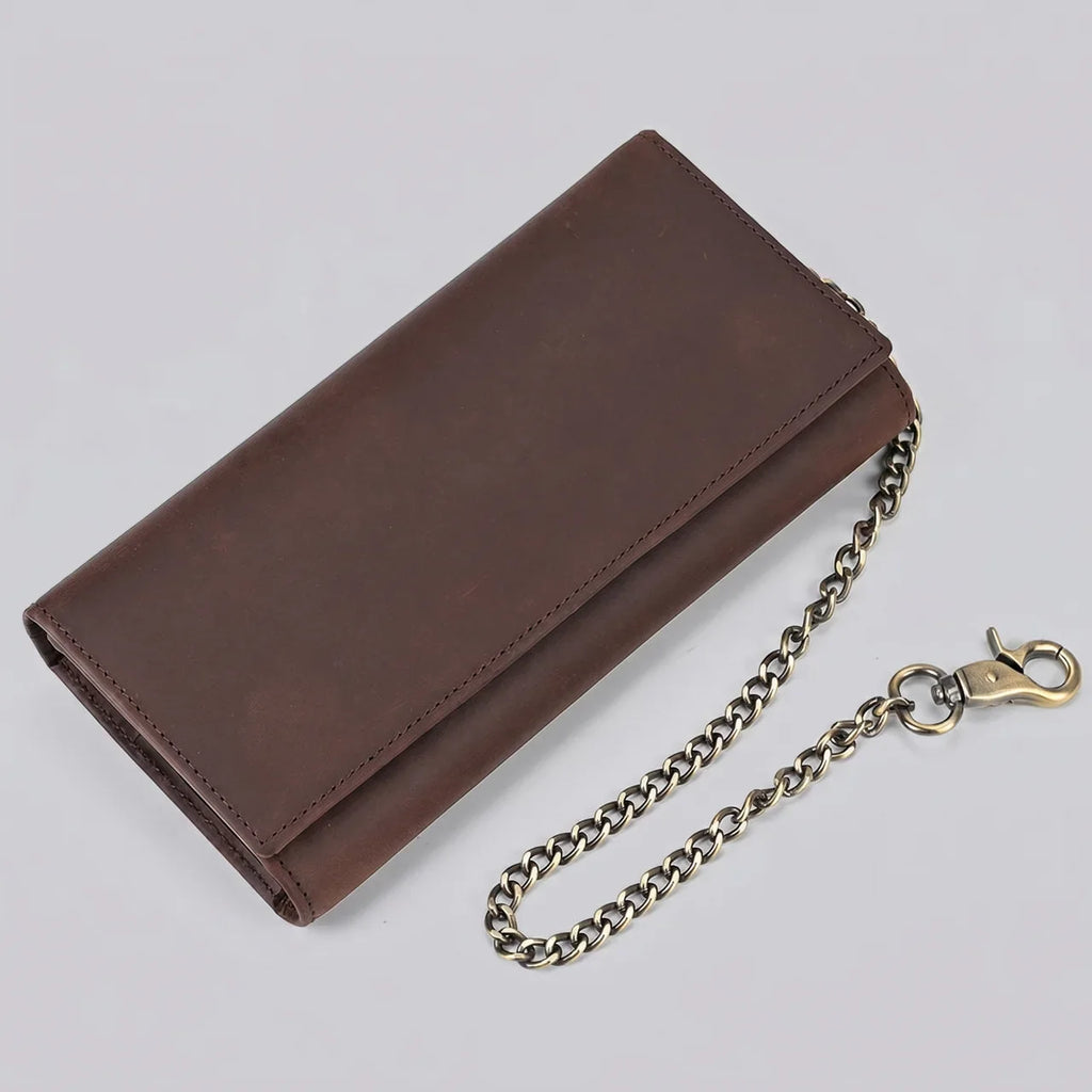 Chain Leather Motorcycle Wallet